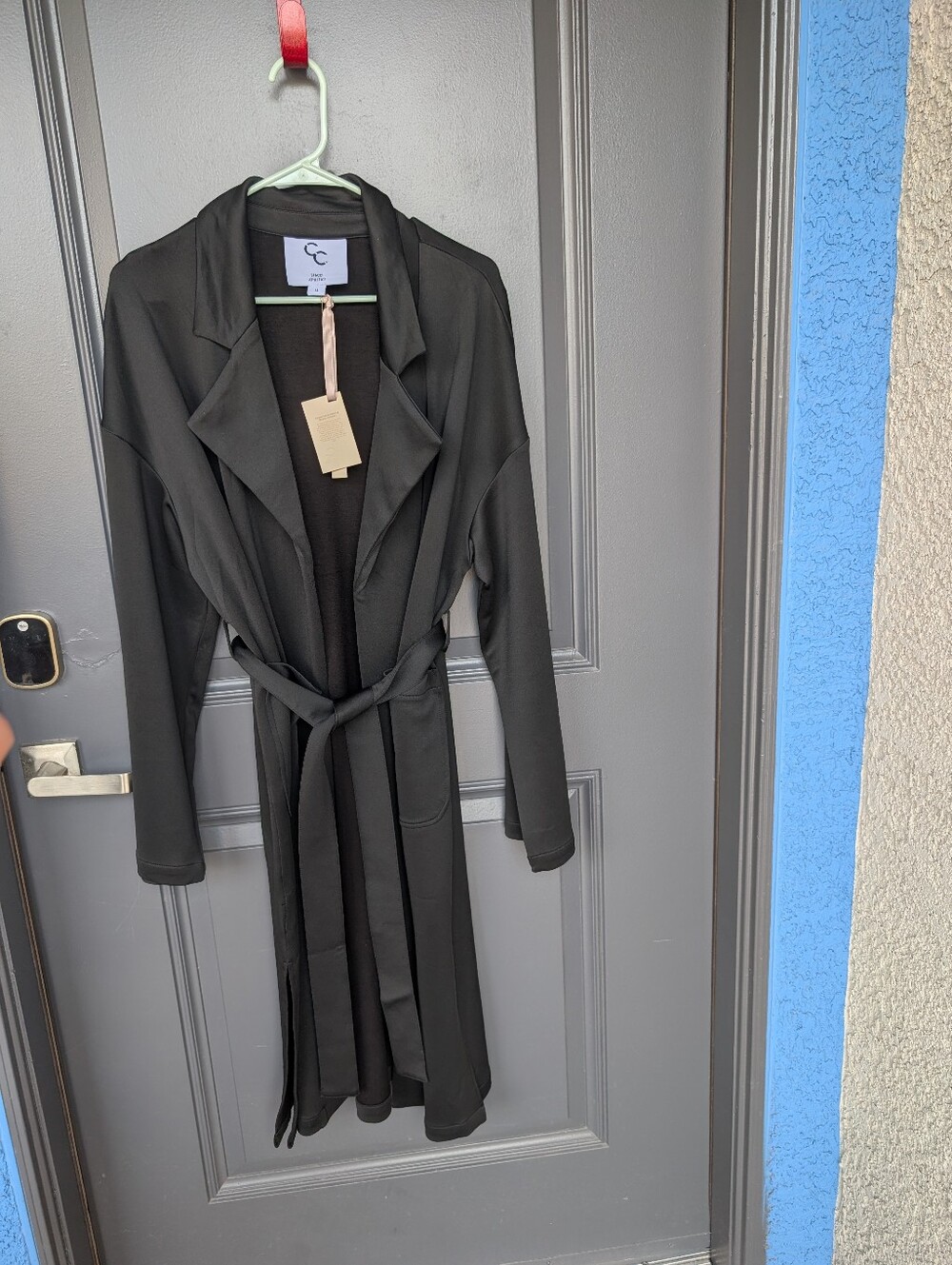 Stacci Athletics Black Long Belted Trench Coat